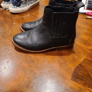 Zara Genuine Leather Booties Black